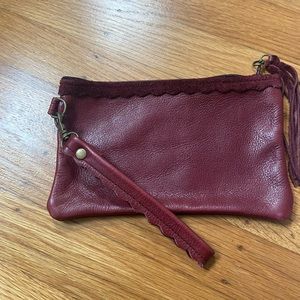 All leather wine colored wristlet/wallet by Lara B.